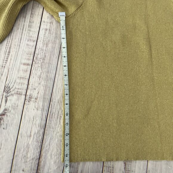 NWT RALPH LAUREN Gold Glitter Knit Long Sleeve Turtle Neck Sweater SIZE 3X - Picture 11 of 14